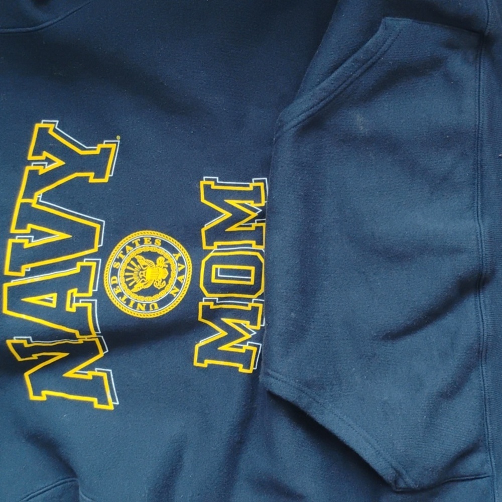 ⚓ NAVY MOM HOODIE Sweatshirt  Sz LG EPLC